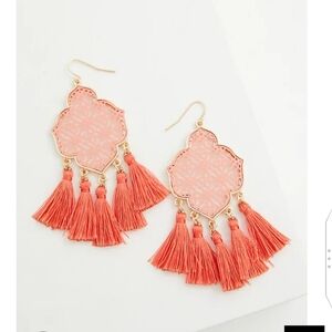 🆕 TORRID CORAL FILIGREE TASSEL STATEMENT EARRINGS